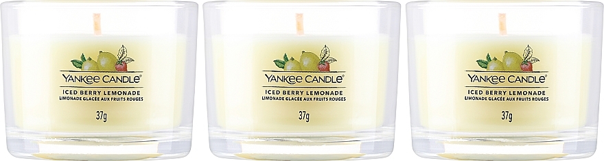Zestaw świec zapachowych Ice Berry Lemonade - Yankee Candle Iced Berry Lemonade (candle/3x37g) — Zdjęcie N2