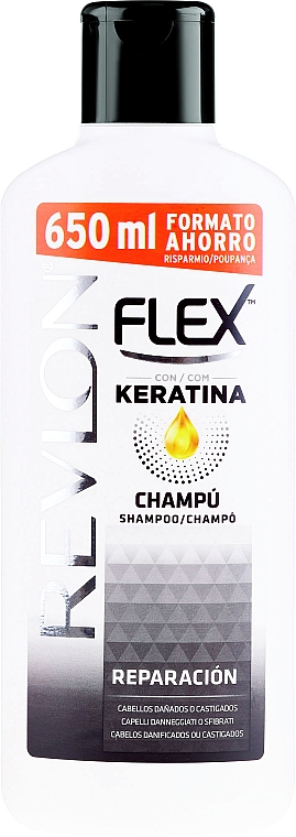 Szampon z keratyną do włosów zniszczonych i łamliwych - Revlon Flex Keratin Shampoo — Zdjęcie N1