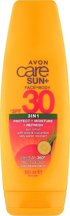 Balsam chroniący przed słońcem 3w1 - Avon Care Sun+ 3 in 1 Face + Body Sun Lotion SPF30 — Zdjęcie N1