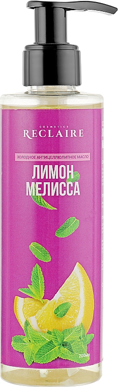 Olejek antycellulitowy do ciała z cytryną i melisą - Reclaire — Zdjęcie N1