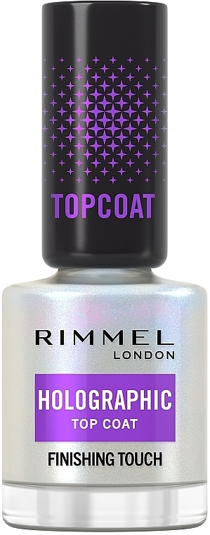 Holograficzny top coat - Rimmel Holographic Top Coat Finishing Touch — Zdjęcie N1