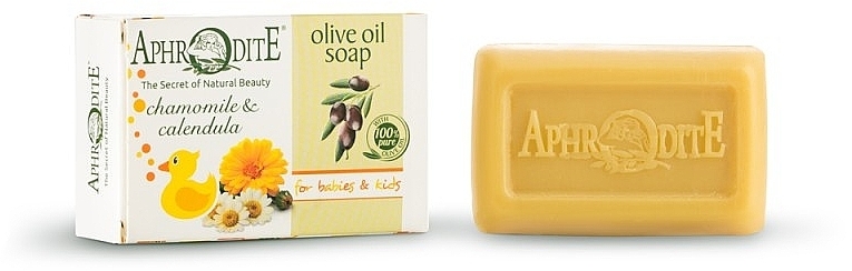 Mydło oliwkowe z rumiankiem i nagietkiem - Aphrodite Olive Oil Soap With Chamomile & Calendula — Zdjęcie N1