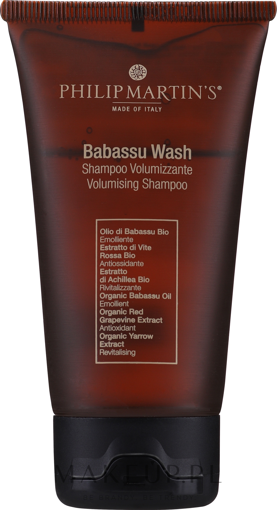 Szampon zwiększający objętość do włosów cienkich i słabych - Philip Martin's Babassu Wash Volumizing Shampoo (mini) — Zdjęcie 75 ml