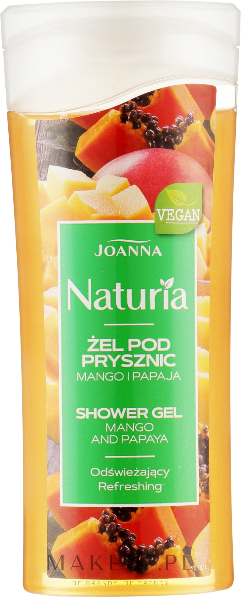 Odświeżający żel pod prysznic Mango i papaja - Joanna Naturia — Zdjęcie 100 ml