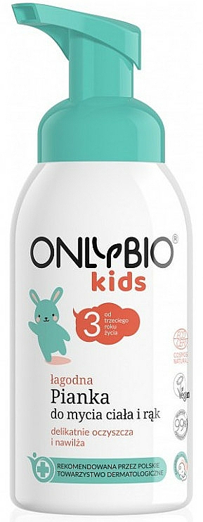 Łagodna pianka do mycia ciała i rąk dla dzieci - Only Bio Kids — Zdjęcie N1