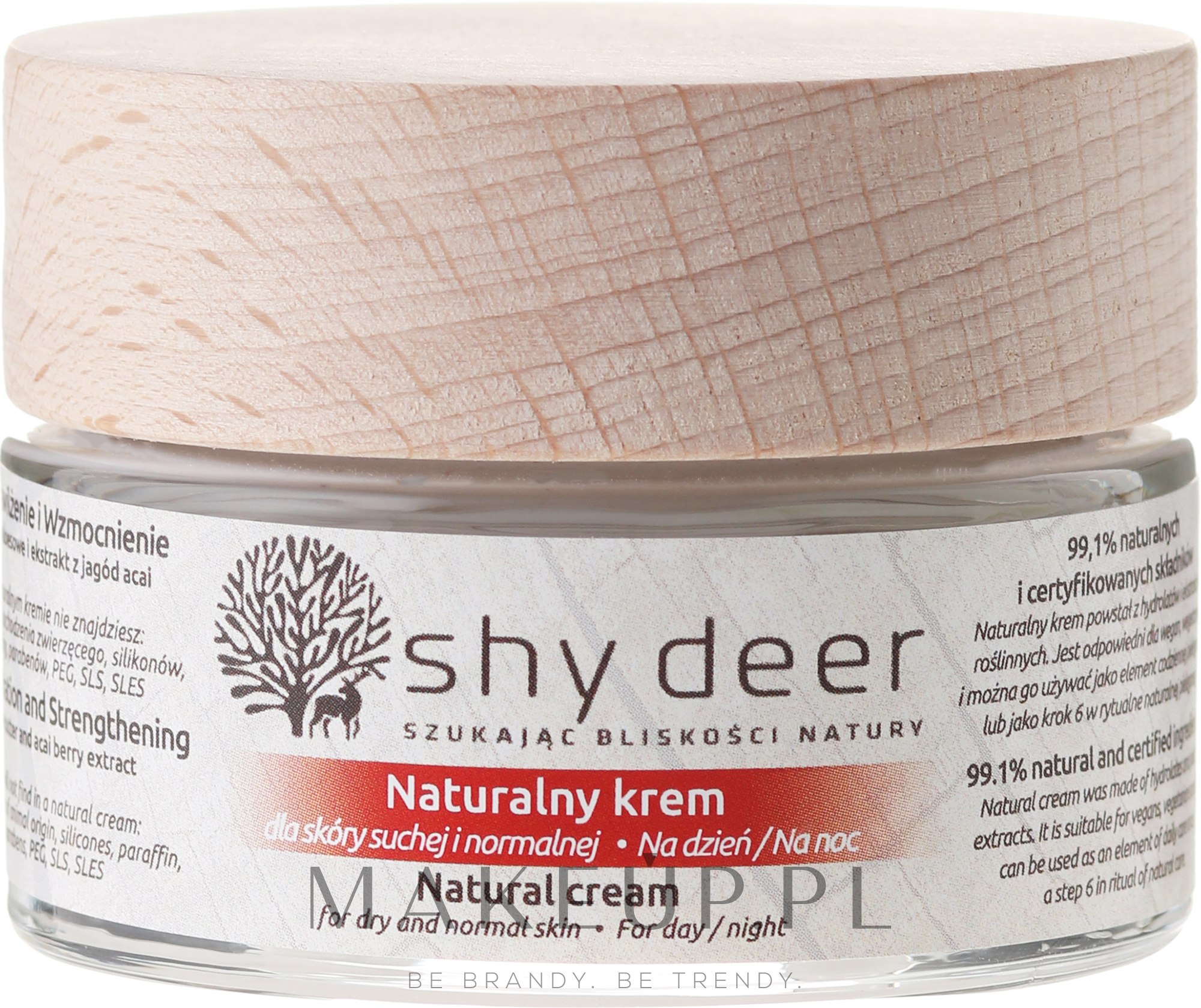 Naturalny krem do skóry suchej i normalnej na dzień i noc - Shy Deer Natural Cream — Zdjęcie 50 ml