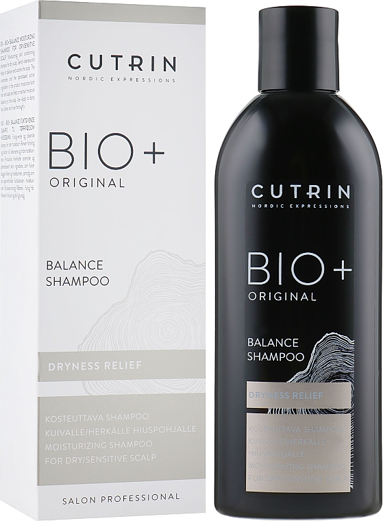 Regulujący szampon nawilżający do suchej i wrażliwej skóry głowy - Cutrin Bio+ Original Balance Shampoo