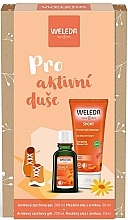 Zestaw - Weleda Pro For Active Souls Set (sh/gel/200ml + massage/oil/50ml) — Zdjęcie N1