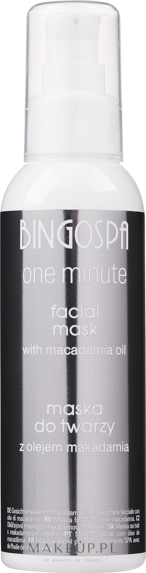Maska do zabiegów spa do twarzy 100% olej makadamia - BingoSpa Mask For SPA 100% Macadamia Oil — Zdjęcie 150 g