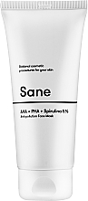 Przeciwutleniająca maseczka do twarzy z kwasami AHA + PHA + Spirulina 5% - Sane AHA + PHA + Spirulina 5% Anti-pollution Face Mask — Zdjęcie N4