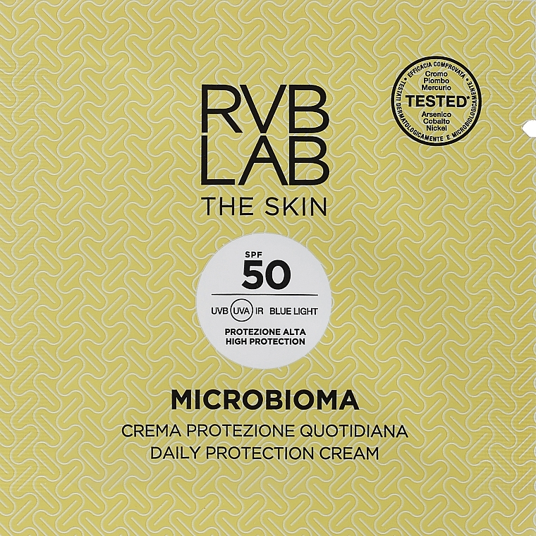 Krem przeciwsłoneczny do twarzy - RVB LAB Microbioma Daily Protection Cream SPF50 (próbka) — Zdjęcie N1