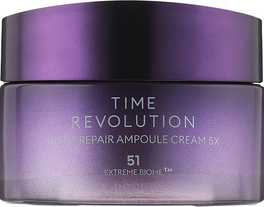 Rozświetlający krem do twarzy na noc - Missha Time Revolution Night Repair Ampoule Cream 5X
