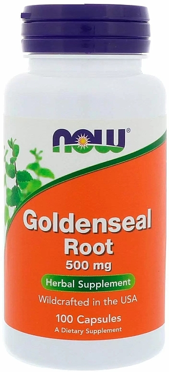 Kapsułki Gorzknik kanadyjski, 500 mg - Now Foods Goldenseal Root — Zdjęcie N1