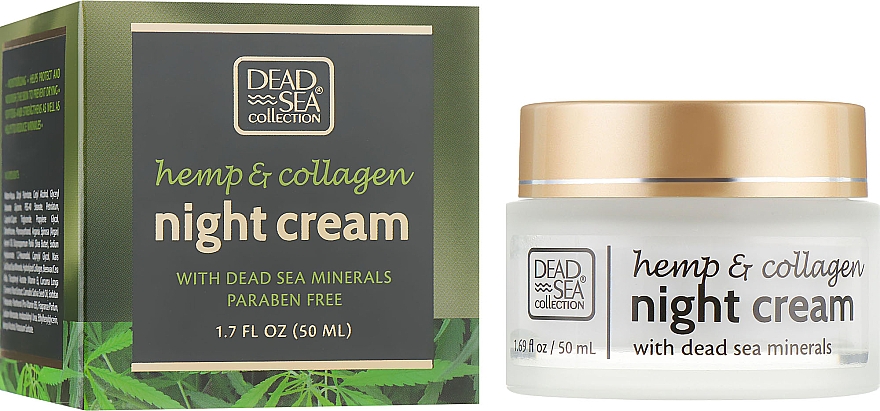 Krem na noc z ekstraktem z konopi, kolagenem i minerałami z Morza Martwego - Dead Sea Collection Hemp & Collagen Night Cream 