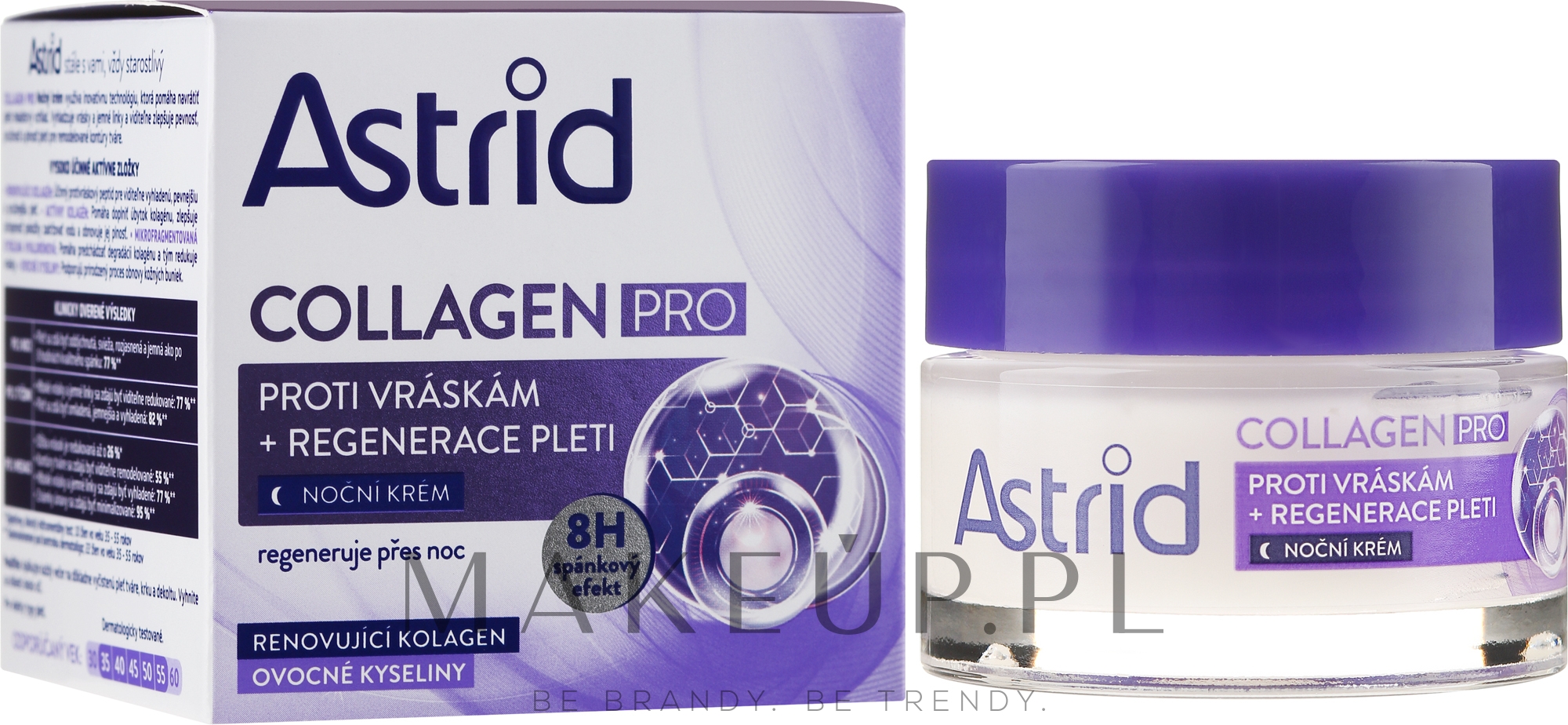 Regenerująco-przeciwzmarszczkowy krem kolagenowy do twarzy na noc - Astrid Collagen Pro Antiwrinkle And Regenerating Night Cream — Zdjęcie 50 ml