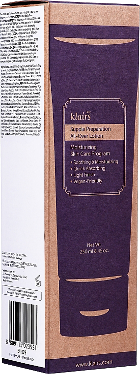 Nawilżająca emulsja do twarzy i ciała - Klairs Supple Preparation All-Over Lotion Moisturizing Skin Care Program — Zdjęcie N1