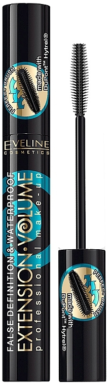 Wodoodporny tusz zwiększający objętość rzęs - Eveline Cosmetics 4D Extension Volume&Waterprof Mascara