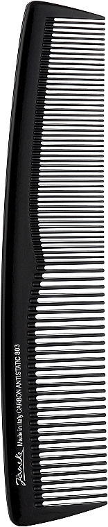 Węglowy grzebień do włosów, 21,5 cm, czarny - Janeke 803 Carbon Comb Antistatic — Zdjęcie N1