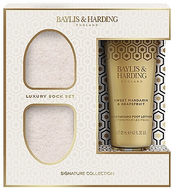 Zestaw - Baylis & Harding Sweet Mandarin & Grapefruit Luxury Foot Care Gift Set (foot/lot/125ml + socks) — Zdjęcie N1