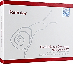 Zestaw - FarmStay Snail Mucus Moisture Skin Care (f/ton/150ml + f/emul/150ml + f/cr/50ml + eye/cr/40ml + f/ton/30ml + f/emul/30ml) — Zdjęcie N2