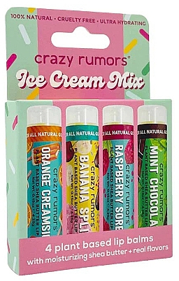 Zestaw balsamów do ust - Crazy Rumors Ice Cream Mix (lip/balm/4x4.25g) — Zdjęcie N1