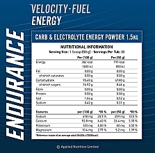 Proszek energetyczny Czarna porzeczka - Applied Nutrition Endurance Velocity-Fuel Energy Blackcurrant — Zdjęcie N2