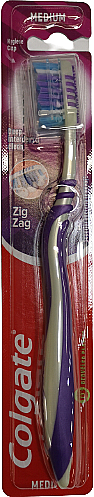 Szczoteczka do zębów, średnia twardość - Colgate Zig Zag Plus Medium Toothbrush — Zdjęcie N1