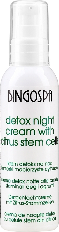Krem detoks na noc z komórkami macierzystymi cytrusów - BingoSpa Cream Detox At Night — Zdjęcie N1