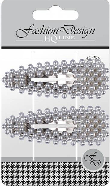 Spinki do włosów, srebrne perły, 2 szt - Top Choice Fashion Design — Zdjęcie N1