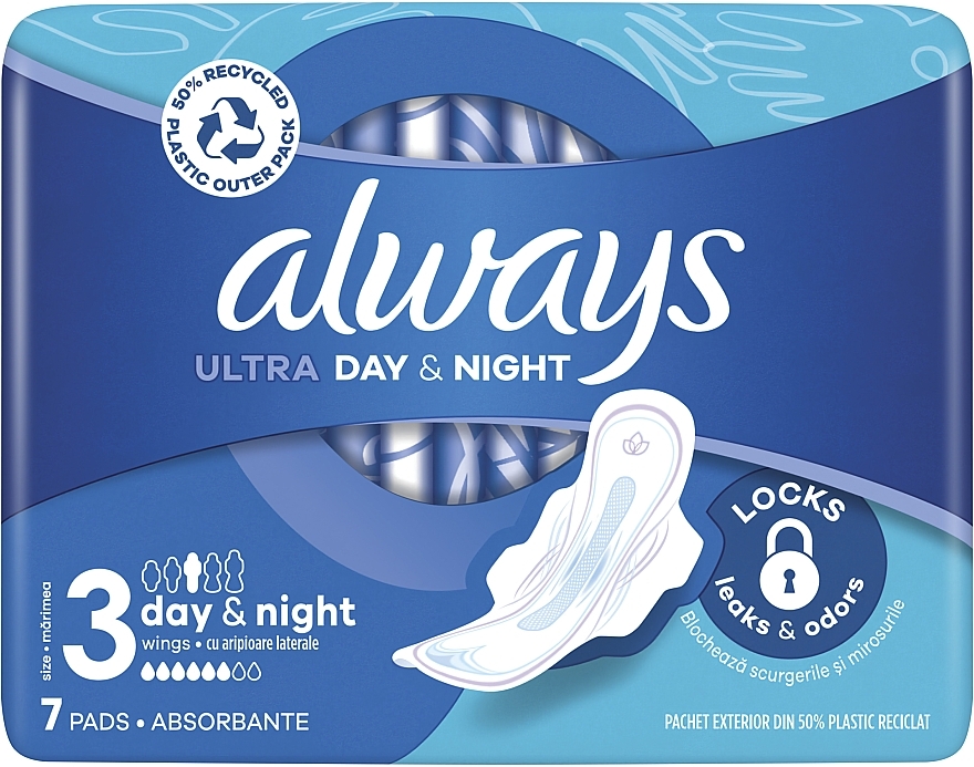 Podpaski, 7 szt. - Always Ultra Night Instant Dry Protection — Zdjęcie N1