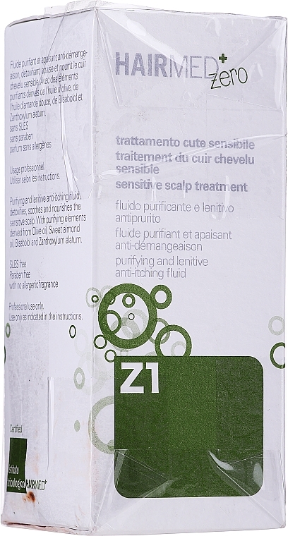 PRZECENA! Płyn do wrażliwej skóry głowy przeciw swędzeniu - Hairmed Z1 Purifying And Lenitive Anti-Itching Fluid * — Zdjęcie N3