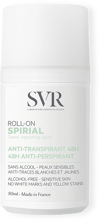 Dezodorant antyperspiracyjny w kulce zapewniający ochronę przeciwpotową przez 48 godzin - SVR Spirial Roll-On