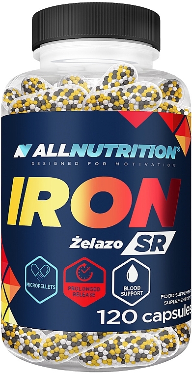Suplement diety Diglicynian żelaza, w kapsułkach z mikrogranulkami - Allnutrition Iron SR — Zdjęcie N1