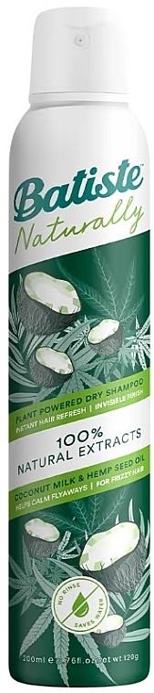 Suchy szampon z mlekiem kokosowym i olejem konopnym - Batiste Plant Powered Dry Shampoo Coconut Milk & Hemp Seed Oil — Zdjęcie N1