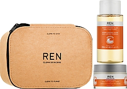 Kup Zestaw do pielęgnacji twarzy - REN Clean Skincare Xmas 2021 All Is Bright (tonic/250ml + cr/50ml + cosmetic bag/1pc)