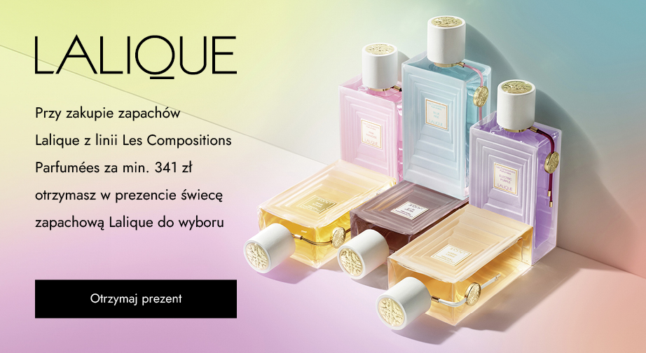 Przy zakupie zapachów Lalique z linii Les Compositions Parfumées za min. 341 zł otrzymasz w prezencie świecę zapachową Lalique do wyboru.