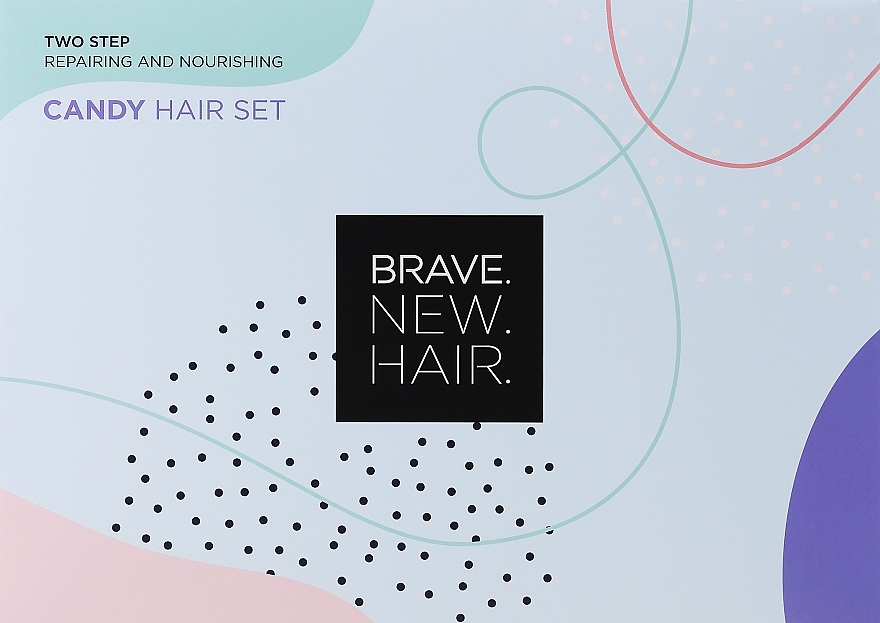 Zestaw do terapii regenerująco-odżywczej dla włosów - Brave New Hair Candy Hair Set (ampoules/6x10ml + h/mask/250ml + brush)  — Zdjęcie N1
