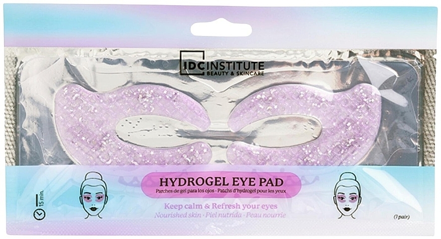 Hydrożelowe plastry na skórę wokół oczu z brokatem - IDC Institute C Shaped Glitter Hydrogel Eye Pad Purple  — Zdjęcie N1