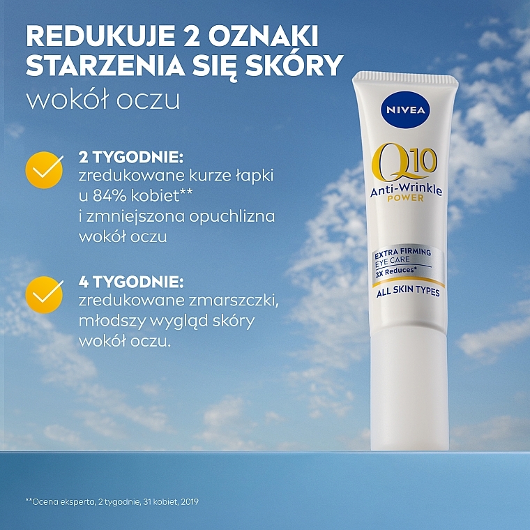 Ujędrniający, przeciwzmarszczkowy krem pod oczy - NIVEA Q10 Plus Anti-wrinkle Eye Care — Zdjęcie N3