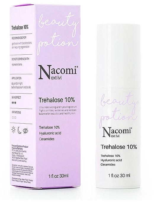 Nawilżające serum do twarzy - Nacomi Next Level Trehalose Serum 10%