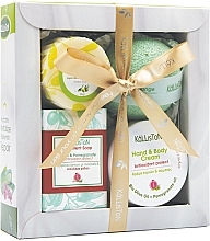Kup Zestaw - Kalliston Gift Box (cr/75ml + soap/100g + soap/85g + sponge/1pc)