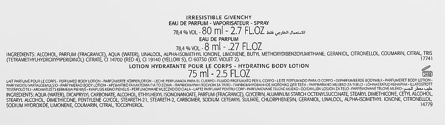 Givenchy Irresistible Givenchy - Zestaw (edp/80ml + edp/8ml + b/lot/75ml)  — Zdjęcie N3