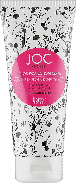 Maska chroniąca kolor do włosów farbowanych z morelą i migdałami - Barex Joc Color Protection Mask Blue Light Shield