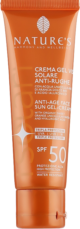 Ochronny krem-żel do twarzy - Nature's I Solari Anti-Age Face Sun Gel Cream SPF-50 — Zdjęcie N2