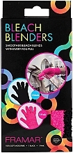 Rękawiczki do farbowania, 2 szt. - Framar Bleach Blenders Microfibre Gloves Black&Pink — Zdjęcie N1