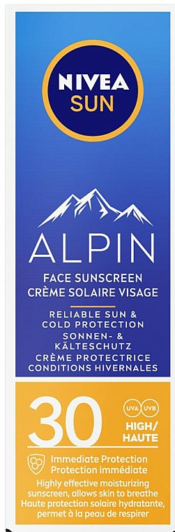Ochronny krem do twarzy SPF 30 - Nivea Sun Alpin Sun Cream for Face SPF 30+ — фото N2