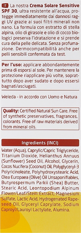 PRZECENA! Krem do opalania dla dzieci SPF 30 - Weleda Edelweiss Baby & Kids Sun * — Zdjęcie N3