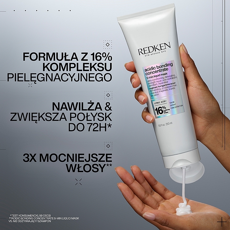 Intensywnie odżywcza maska do włosów - Redken Acidic Bonding Concentrate 5-Min Liquid Mask — Zdjęcie N2