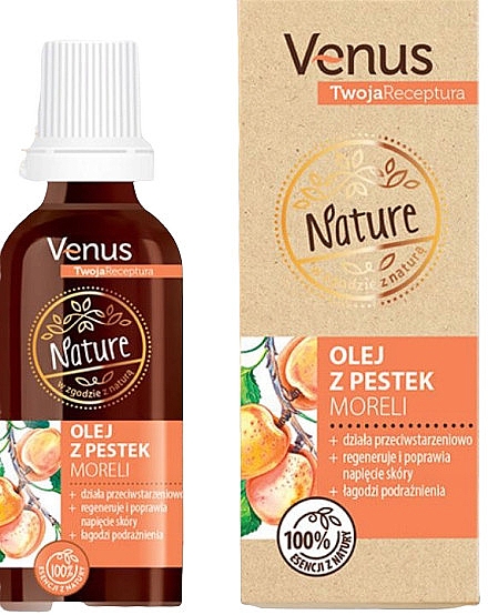 Olej z pestek moreli - Venus Nature Apricot Kernel Oil — Zdjęcie N1
