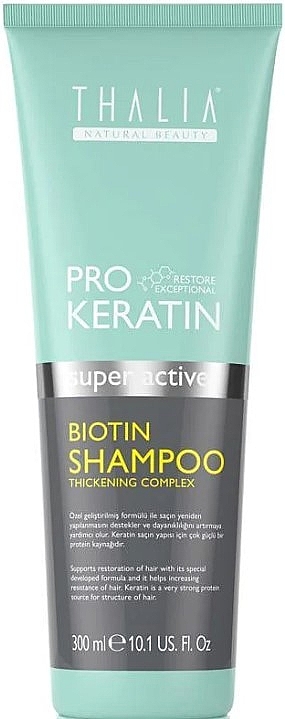 Szampon wzmacniający włosy z keratyną i biotyną - Thalia Pro Keratin Biotin Shampoo — Zdjęcie N1